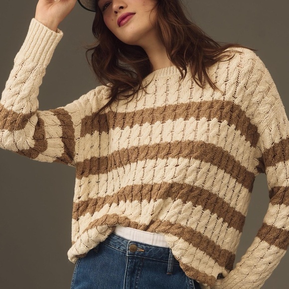 NWT Anthropologie Pilcro Longline Stitch Cable-Knit Sweater XS - Picture 2 of 5
